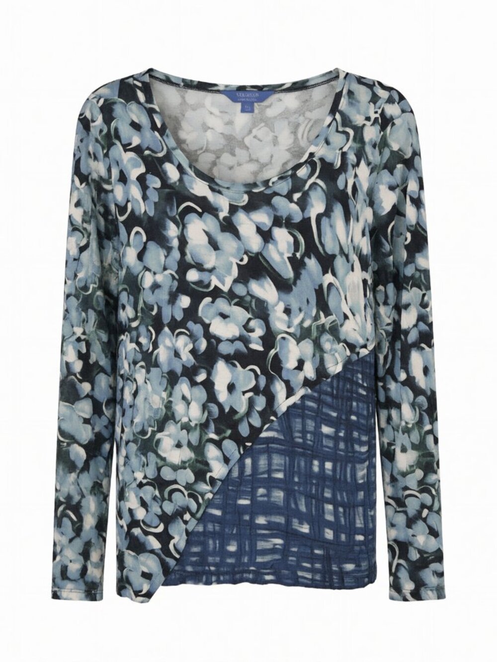 Simply Vera Vera Wang Blue Asymmetrical Top L